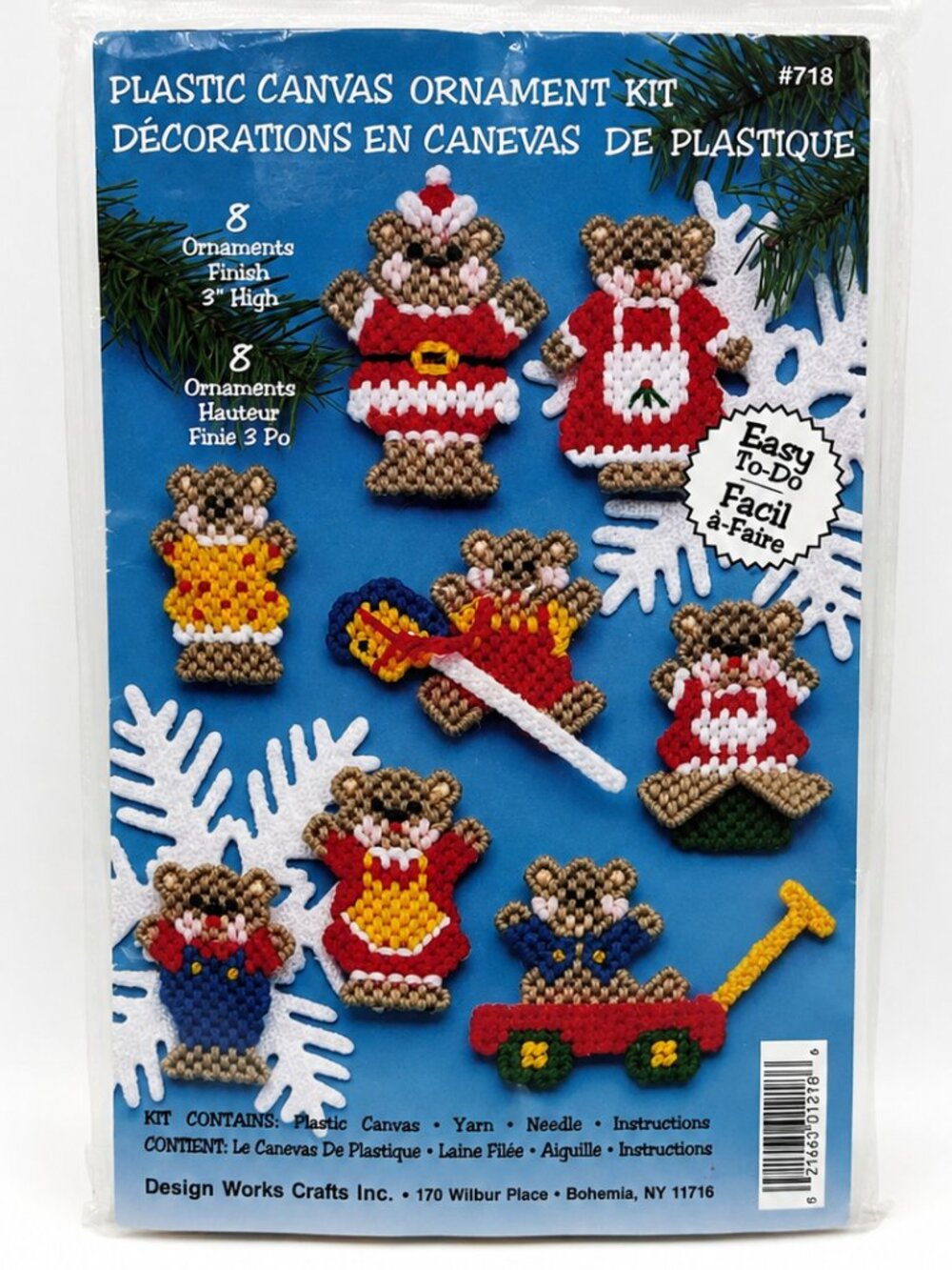Design Works Crafts Plastic Canvas Bear Ornament Kit #1218 Sealed